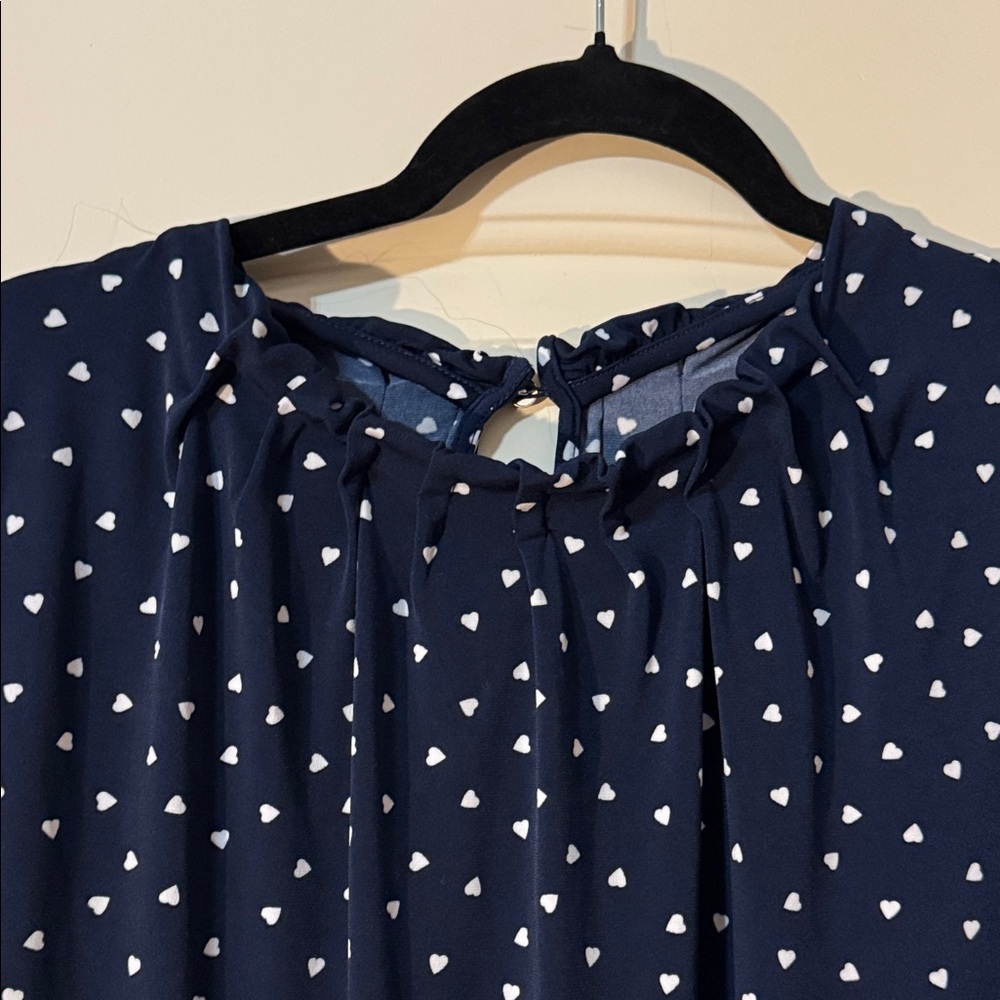 croft & barrow Navy Sleeveless Heart-Print Camisole Top 1X - Picture 6 of 10